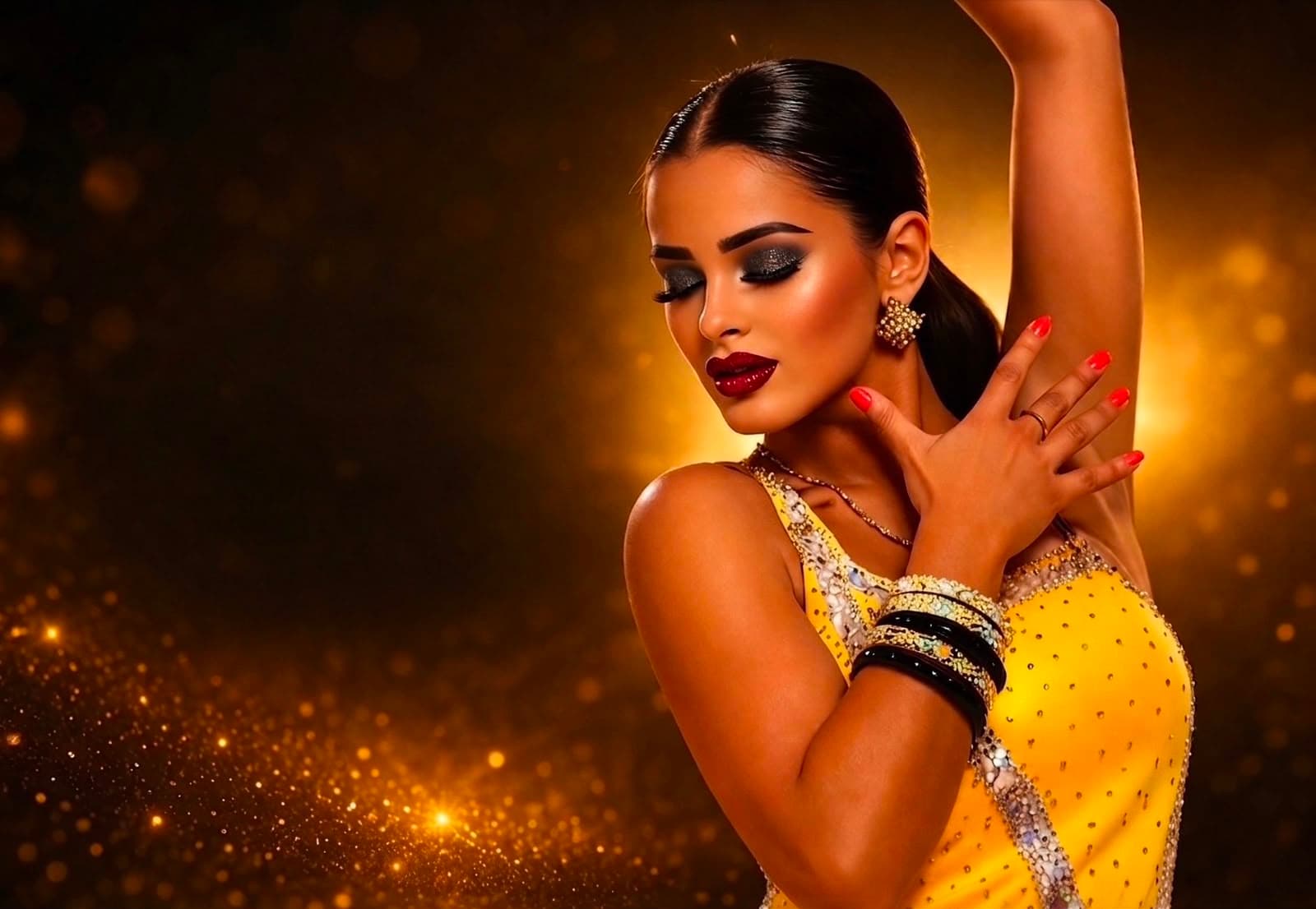 Latin Dance – elegante Tänzerin im goldenen Licht